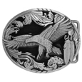 Western Eagle/Feathers Enameled Belt Buckle